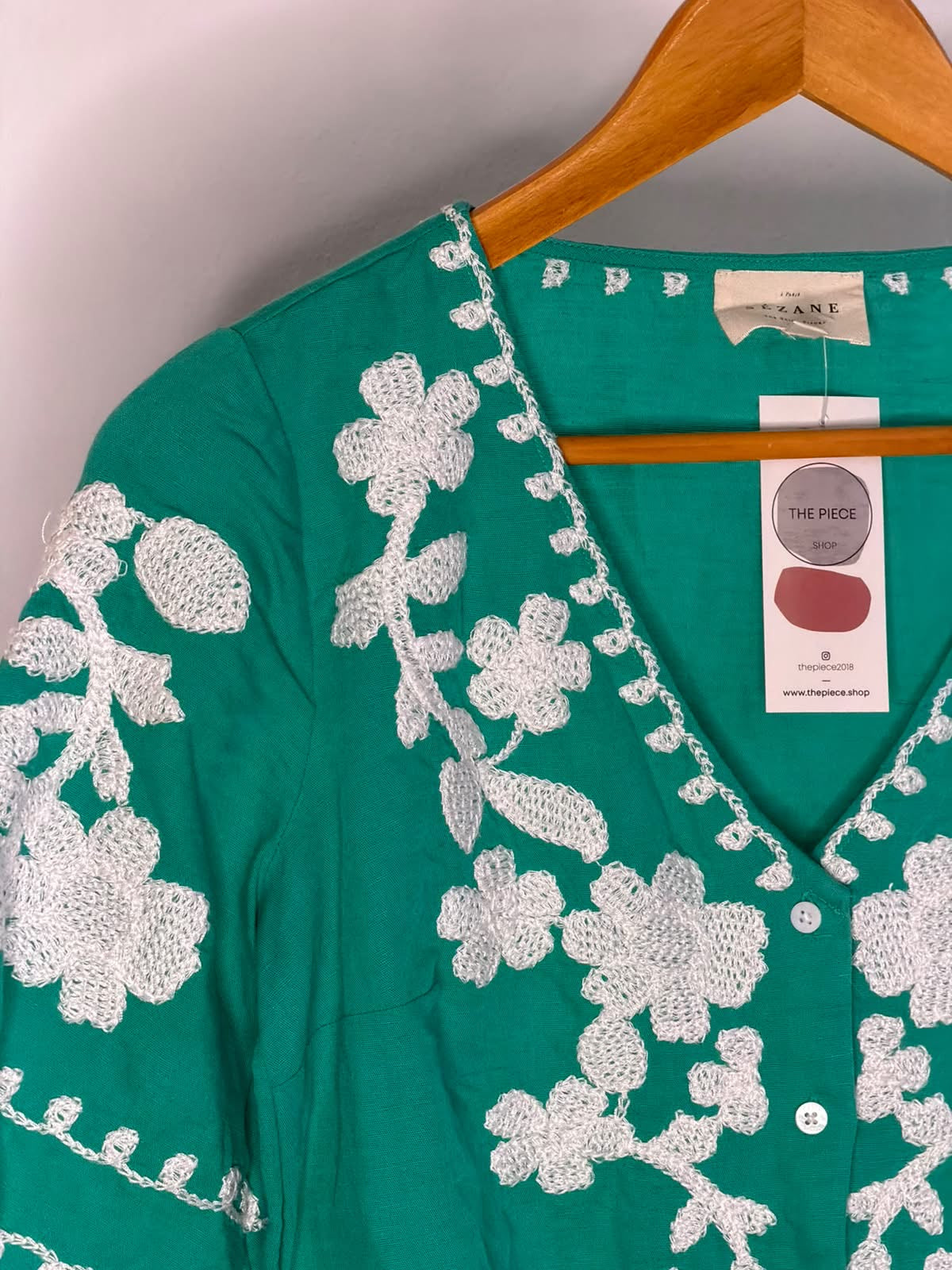 Sezane green shirt
