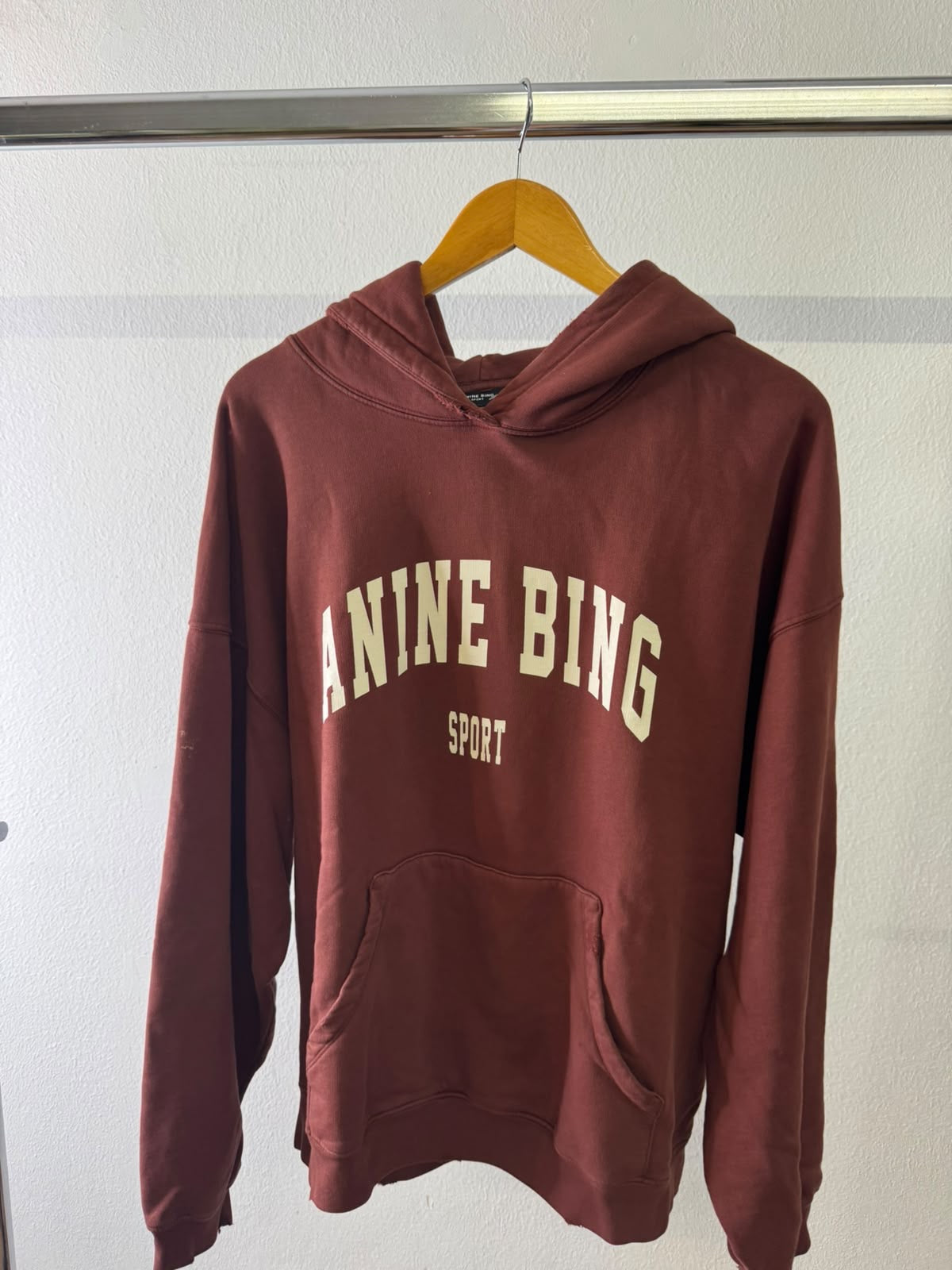 Anine Bing burgundy hoodie