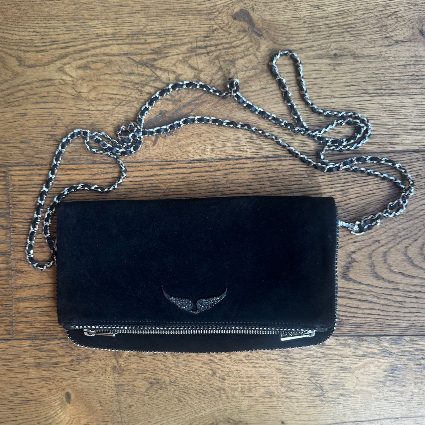 תיק זמש שחור של Zadig & Voltaire