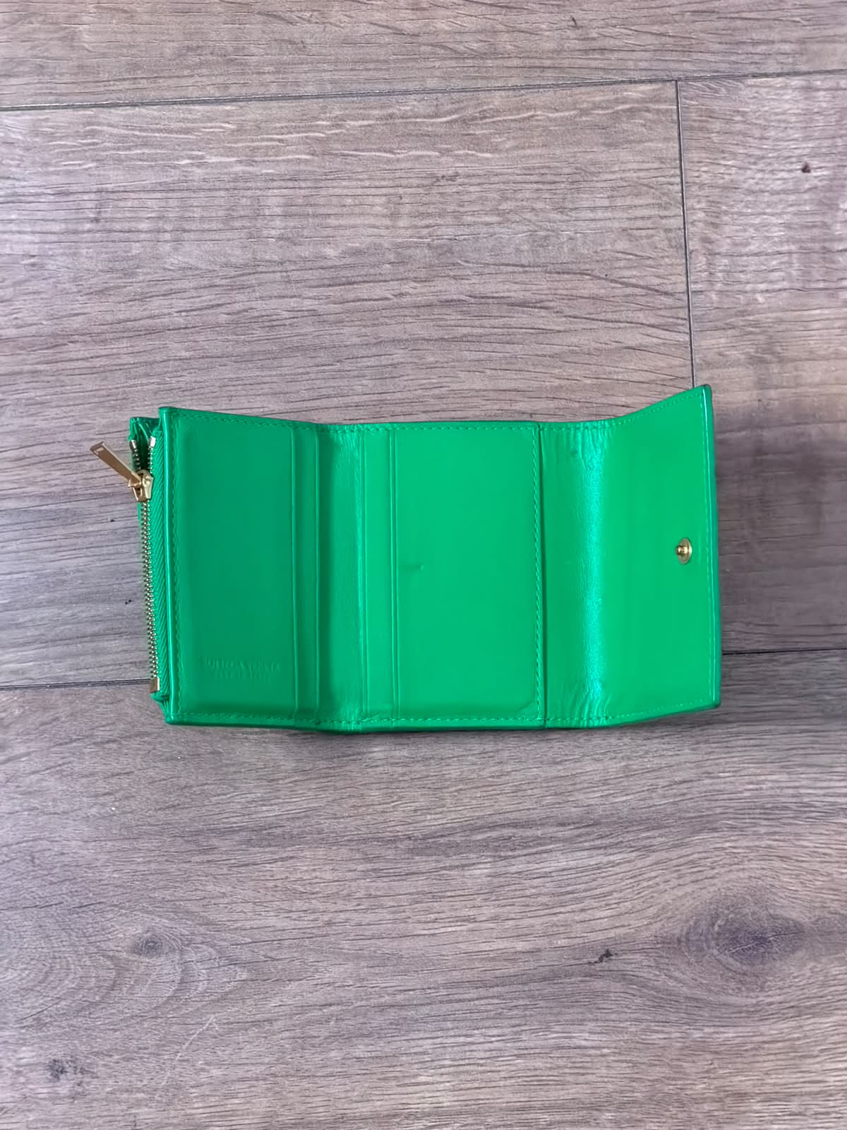 Bottega Veneta green wallet