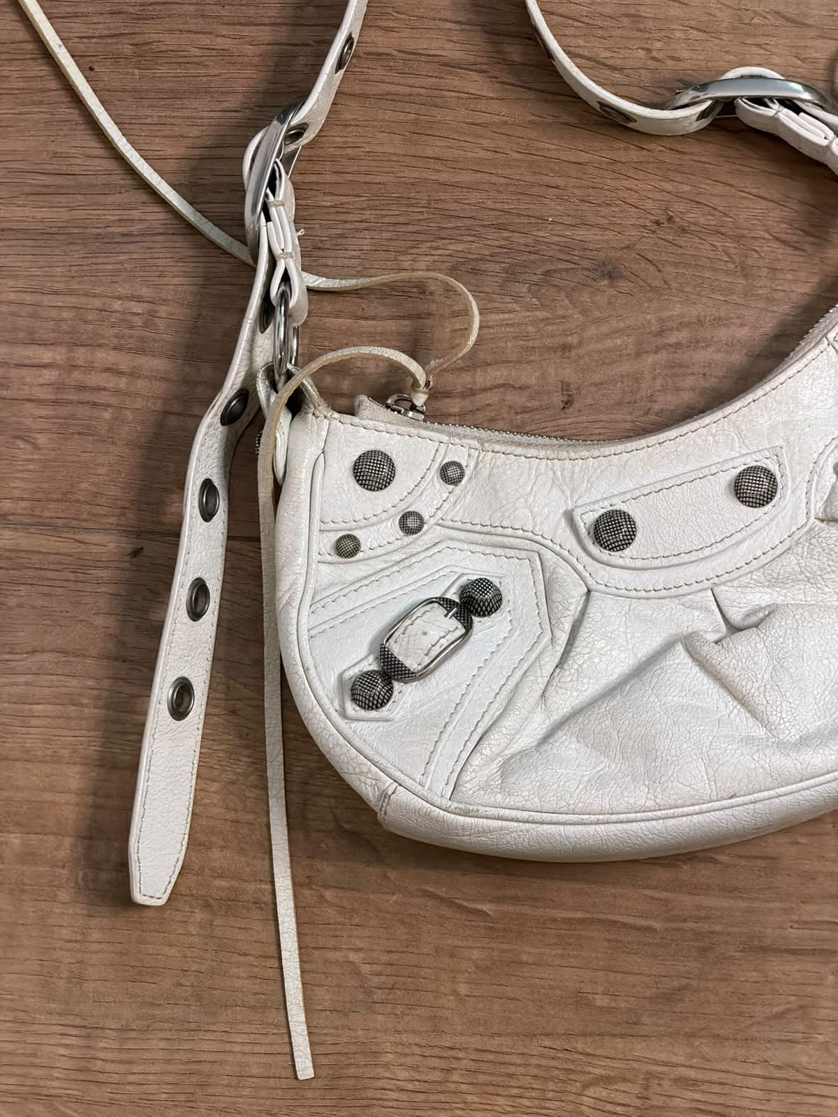 Balenciaga white shoulder bag