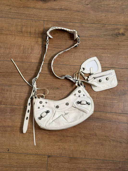 Balenciaga white shoulder bag