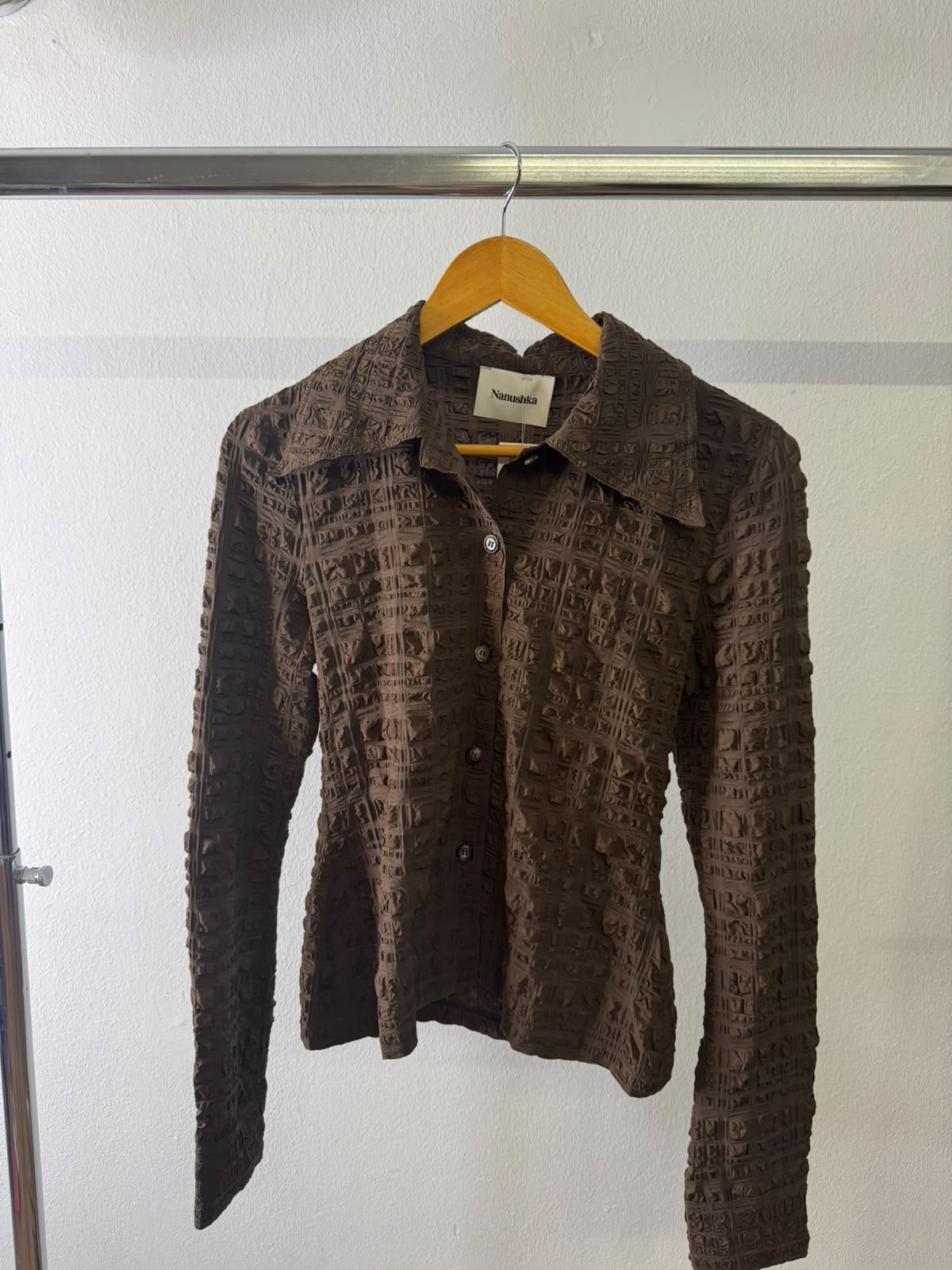 Nanushka brown shirt