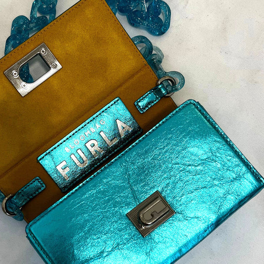 תיק תכלת ניאון של FURLA