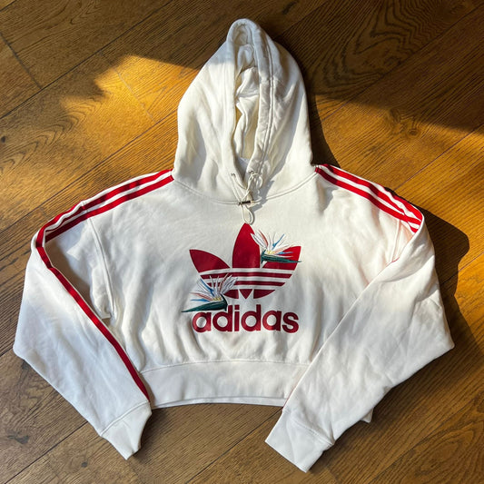 סווטישירט קרופ לבן של Adidas