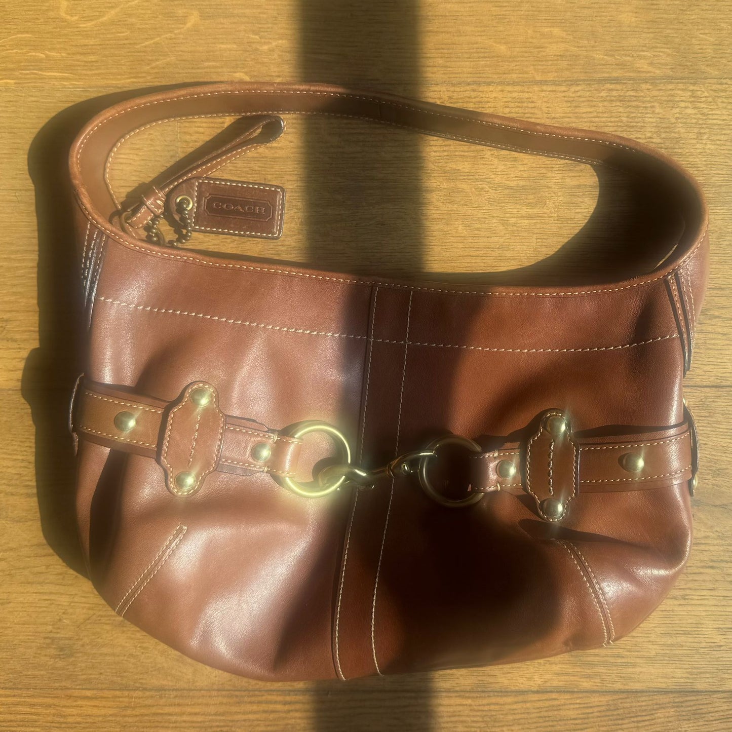 תיק יד חום של Coach