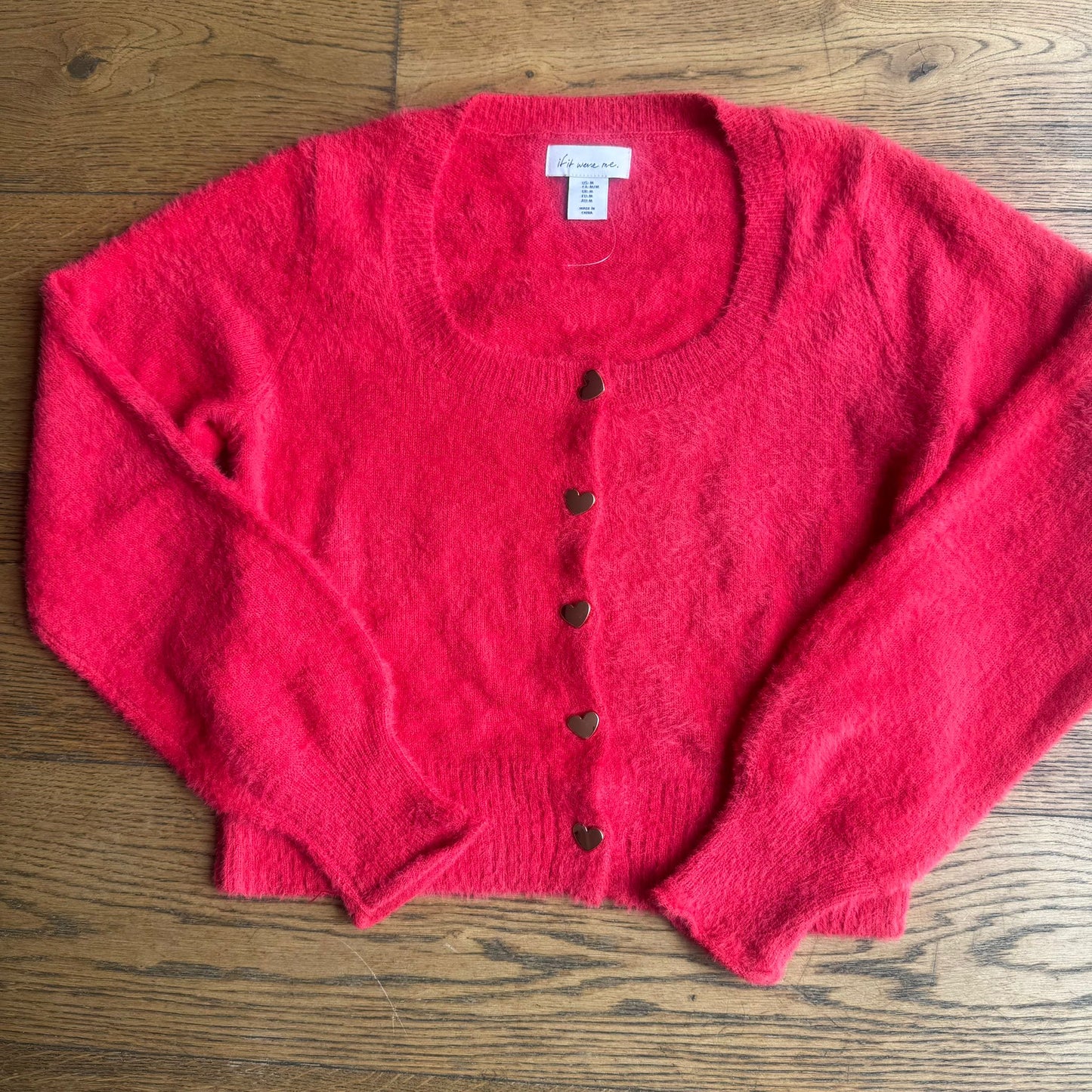 סריג אדום לבבות של If it were me