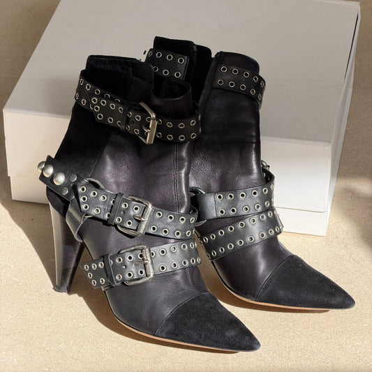 מגפוני ניטים מעור של Isabel Marant