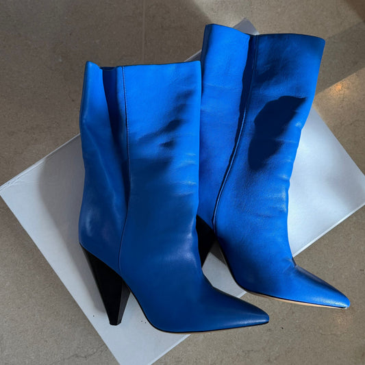 מגפיים כחולים עם עקב של Isabel Marant