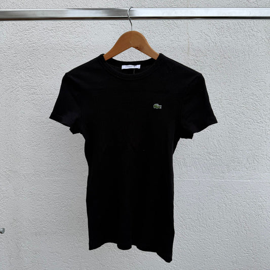 טישירט ריב שחורה של Lacoste