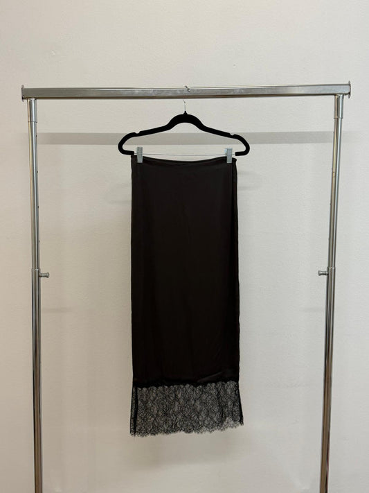Massimo Dutti חצאית מידי עם סיומת תחרה של