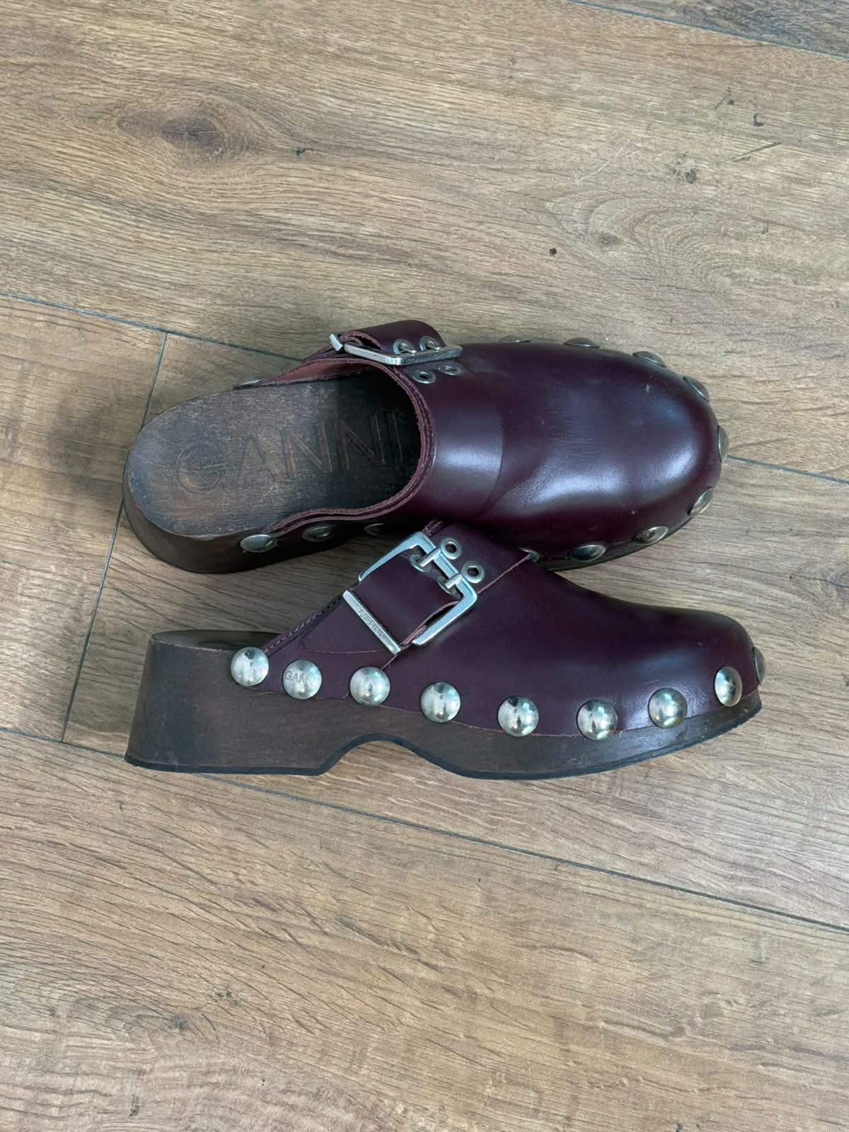 GANNI wood clogs