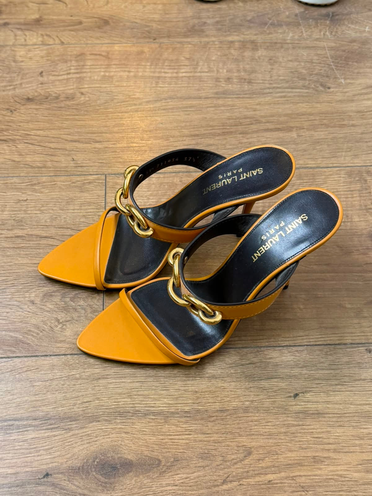 Yves Saint Laurent orange heels